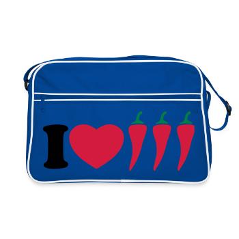 I love chilli - Retro Bag - blue/white - Front