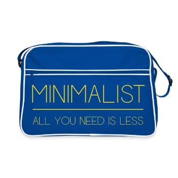 Minimalistisch - Alles, was Sie brauchen, ist weniger - Retro Tasche - Blau/Weiß - Vorne