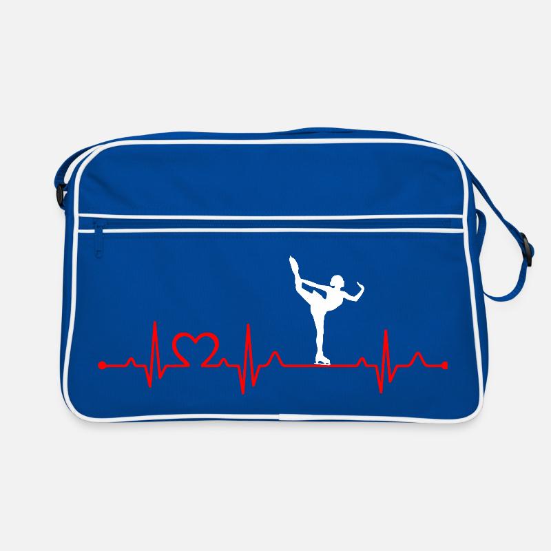 Eiskunstlauf Mädchen Herzschlag EKG Eisläufer Mädchen Retro Tasche