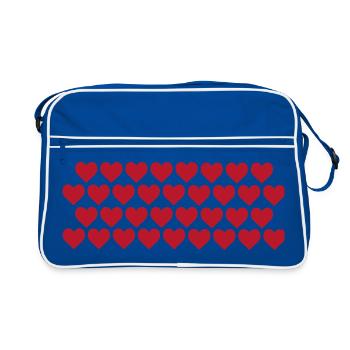 Cœurs rouges - Sac Retro - bleu/blanc - Devant