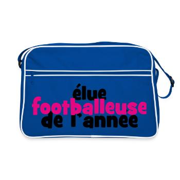 Footballeuse de l'Année : La Reine des Terrains - Sac Retro - bleu/blanc - Devant