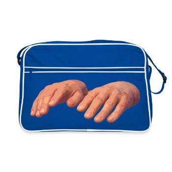 Des mains dans de doux tons terreux - Sac Retro - bleu/blanc - Devant