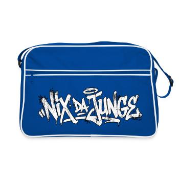 Funny Saying Handwriting Graffiti - Retro Bag - blue/white - Front