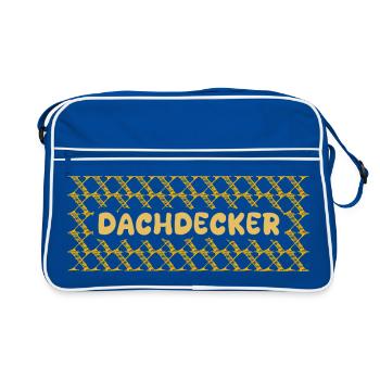 Berufung Dachdecker - Retro Tasche - Blau/Weiß - Vorne