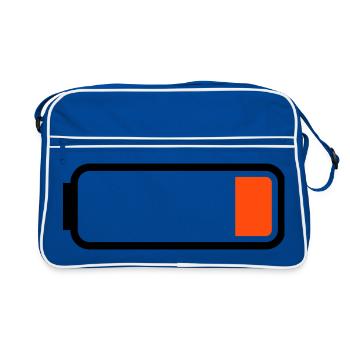 Battery low - Retro Bag - blue/white - Front