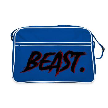 Beast Brushstroke Red on Black - Retro Bag - blue/white - Front