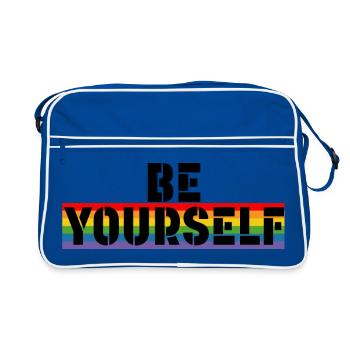 Chemise arc-en-ciel LGBT Soyez vous-même - Sac Retro - bleu/blanc - Devant