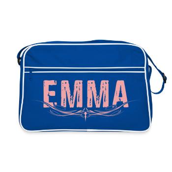 EMMA décoré - Sac Retro - bleu/blanc - Devant