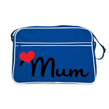 Maman d'Amour - Muttertag - Retro Tasche - Blau/Weiß - Vorne
