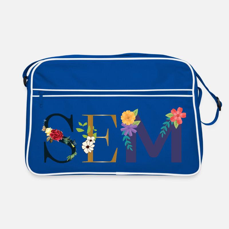 Nom SEM décoré de fleurs Sac Retro