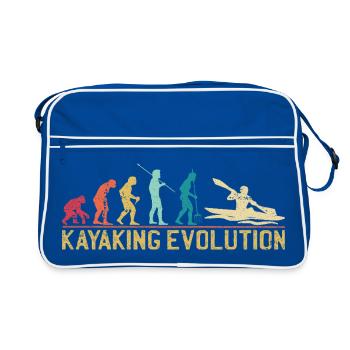 Kayaking Evolution Illustration - Retro Bag - blue/white - Front