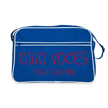 Ich höre Stimmen, und sie mögen dich nicht - Retro Tasche - Blau/Weiß - Vorne