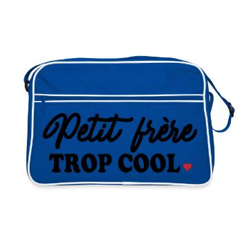 Brothers & Sisters "Zu cool" - Retro Tasche - Blau/Weiß - Vorne