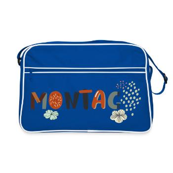 Monday Weekday with Blossoms - Retro Bag - blue/white - Front