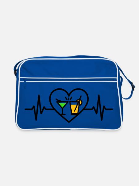 Cocktails Coeur Fête d’été Vacances - Sac Retro - bleu/blanc - Devant