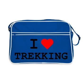 I love Trekking - Ich liebe Trekking - Retro Bag - blue/white - Front