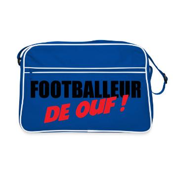 Footballeur de Ouf : Affichez Votre Talent Brut - Sac Retro - bleu/blanc - Devant