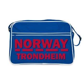 Norway Trondheim Bold City Typography - Retro Bag - blue/white - Front