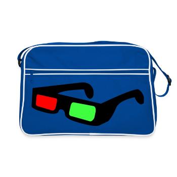 Neon Blocks in Night Contrast - Retro Bag - blue/white - Front