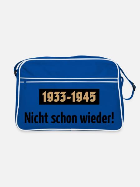 1933-1945 – Nicht Schon Wieder! (POS 2C) - Retro Tasche - Blau/Weiß - Vorne
