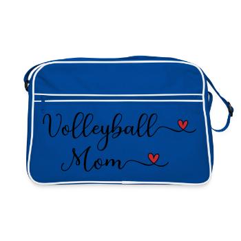 Typographie de maman de volleyball mignonne avec un cœur - Sac Retro - bleu/blanc - Devant