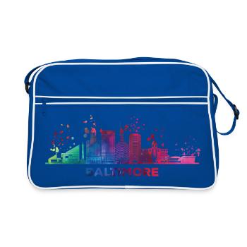 Baltimorean Watercolor Skyline Baltimore - Retro Bag - blue/white - Front