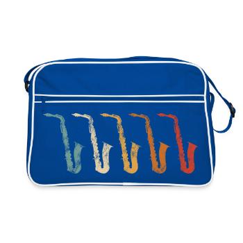 Conception rétro du saxophone pour saxophonistes - Sac Retro - bleu/blanc - Devant
