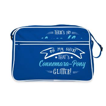 Glitter Connemara-Pony - Retro Tasche - Blau/Weiß - Vorne