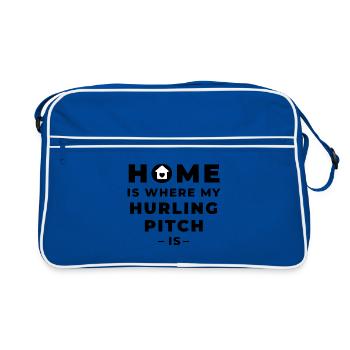 Zuhause ist, wo mein Hurling Pitch ist - Retro Tasche - Blau/Weiß - Vorne