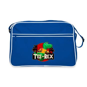 Tee Rex - The T-shirt wearing dinosaur - Retro Bag - blue/white - Front