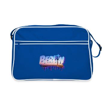 Berlin Graffiti Schriftzug - Retro Tasche - Blau/Weiß - Vorne