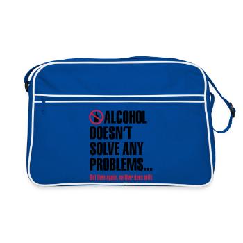 Alcohol does not solve any problems ... But then - Retro Bag - blue/white - Front