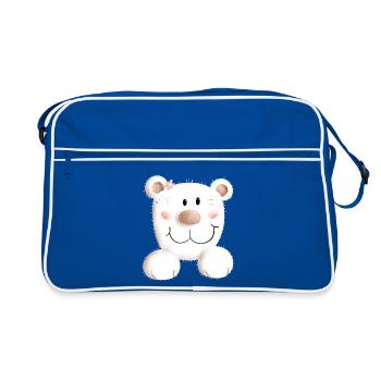 Doux ours je porte je nounours je nounours cadeau - Sac Retro - bleu/blanc - Devant