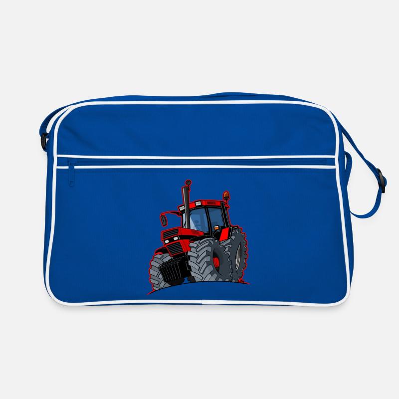 0856 Fall rote Grenze - Retro Tasche - Blau/Weiß