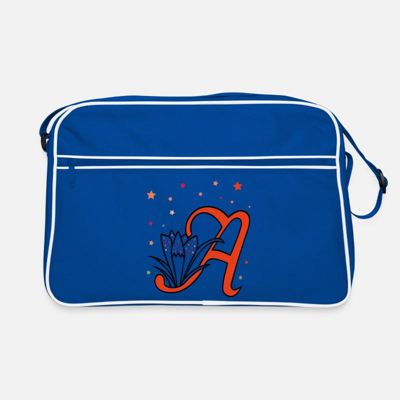 Lettre, initiale, fleur Sac Retro