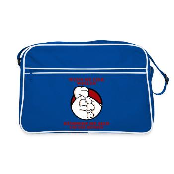 Kümmern Sie sich um die Henne 2 - Retro Tasche - Blau/Weiß - Vorne