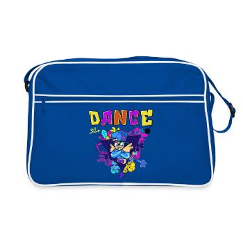 Vibrant breakdance style print design - Retro Bag - blue/white - Front