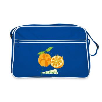 Orange Fruit - Retro Bag - blue/white - Front