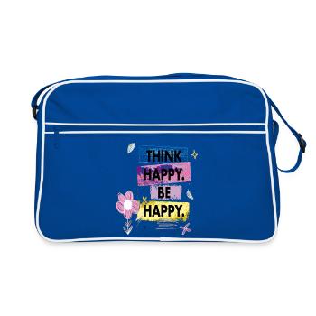 Pensez heureux, soyez heureux - Sac Retro - bleu/blanc - Devant