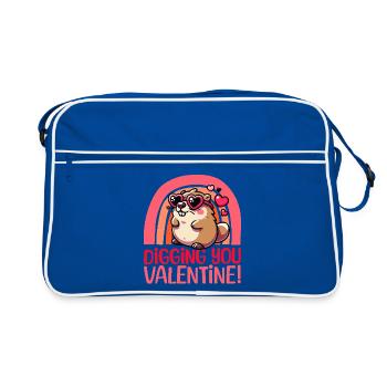You're great, Valentin – Cute Groundhog Design - Retro Bag - blue/white - Front