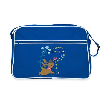 Happy Easter - Retro Tasche - Blau/Weiß - Vorne