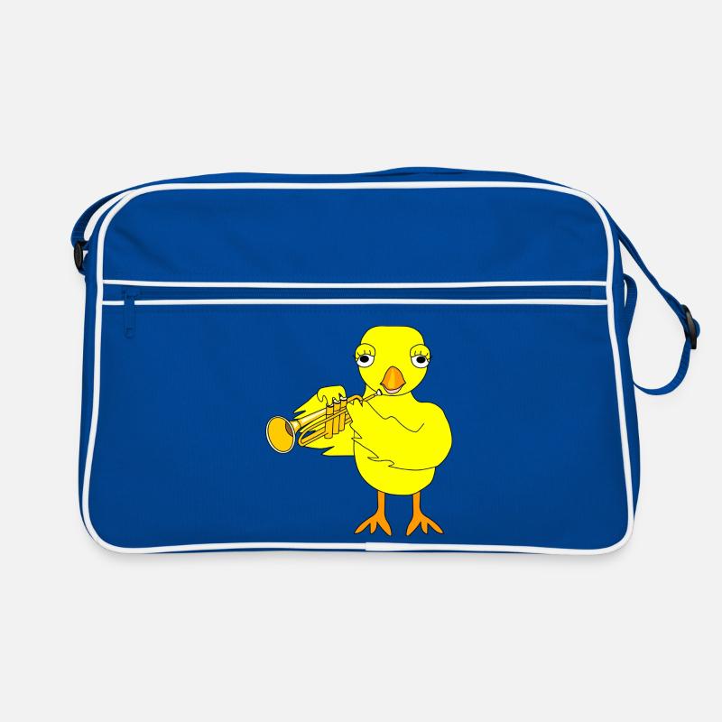 Trompetenküken - Retro Tasche - Blau/Weiß