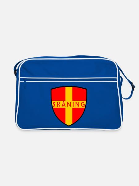 Schonen - Retro Tasche - Blau/Weiß - Vorne