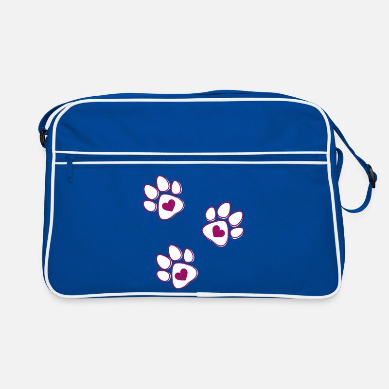 Stilisierte Herzbeine - Retro Tasche - Blau/Weiß