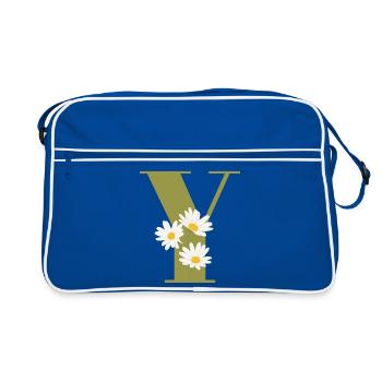 Lettre y vert marguerites - Sac Retro - bleu/blanc - Devant
