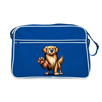 Golden Retriever Goldie Goldiepropriétaire Goldies - Sac Retro - bleu/blanc - Devant