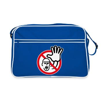 Panneau d’avertissement / Avertissement / Interdiction (Symbole / 3C) - Sac Retro - bleu/blanc - Devant