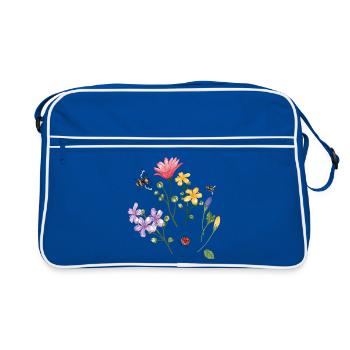 Flower meadow - Retro Bag - blue/white - Front