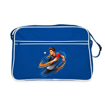 Table Tennis Shirt Spin Topspin Ping Pong - Retro Bag - blue/white - Front