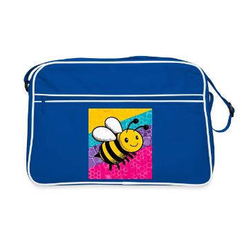 abeille - Sac Retro - bleu/blanc - Devant